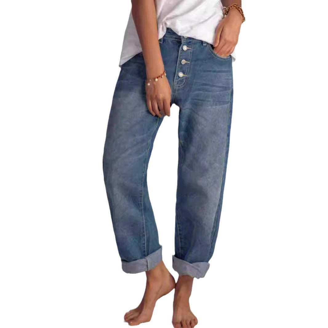 Ladies High Waist Relaxed Lune London Jeans and Denim