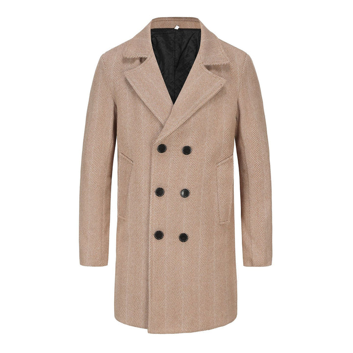 Elegant double-breasted coat for men in herringbone pattern Lune London