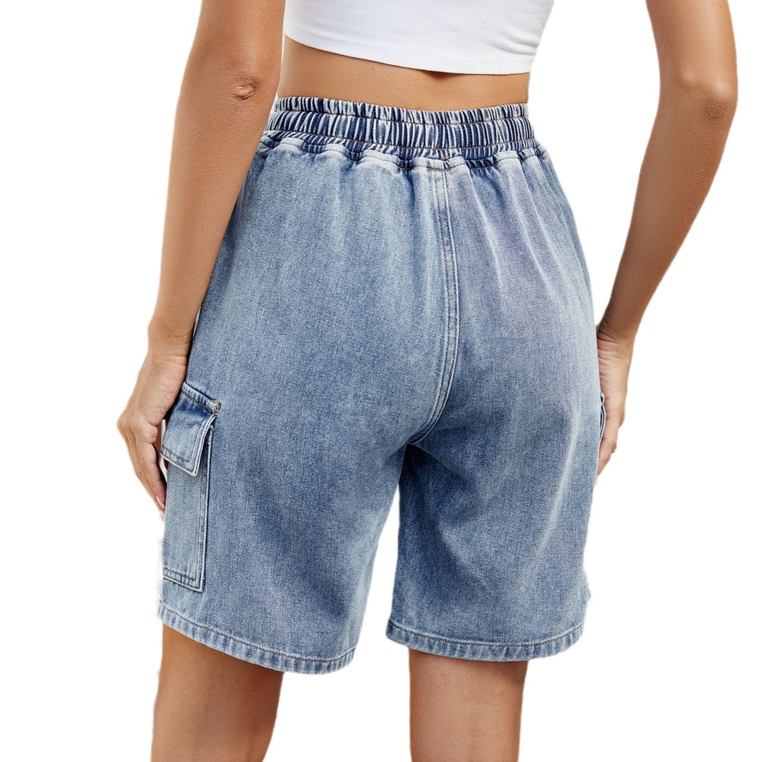 Women's cargo shorts with elastic waist and practical side pockets Lune London