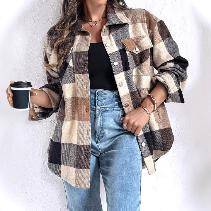 Plus size ladies checked shirt Lune London