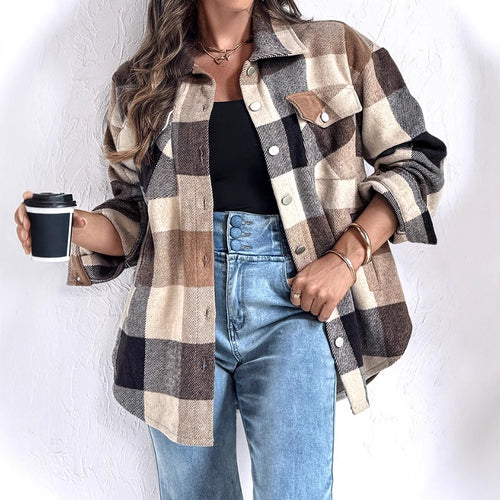 Plus size ladies checked shirt Lune London