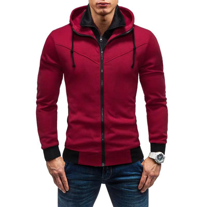 Sporty fleece jacket for men with high collar and practical pockets Lune London