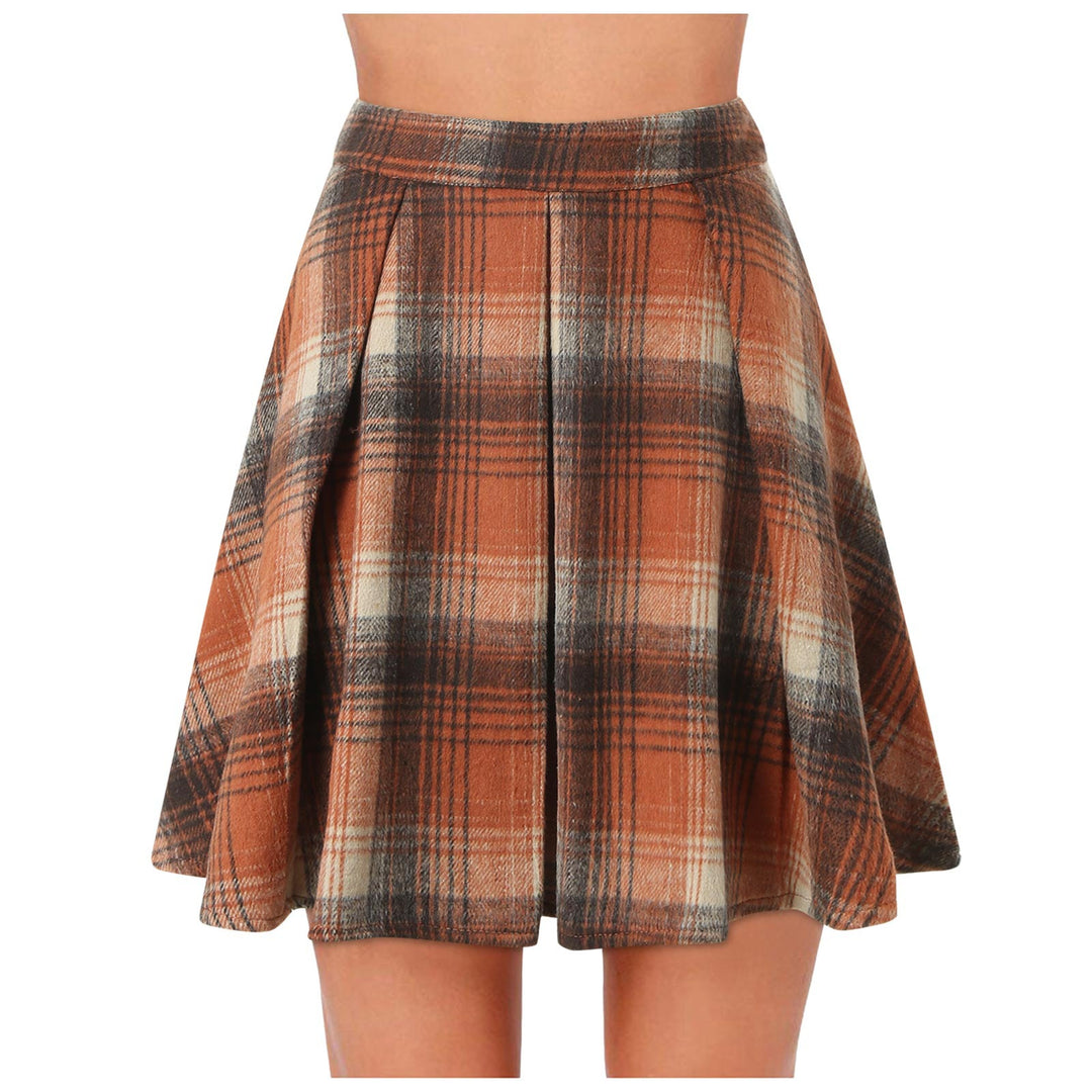 Lune London women’s A-line flared check skirt