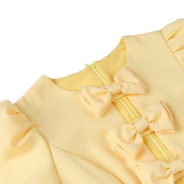 Dress for women with a fun ruffle design and elegant bow details Lune London