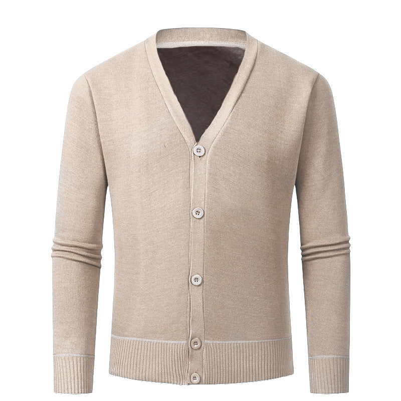 Men's knit sweater with V-neck and buttonless design Lune London