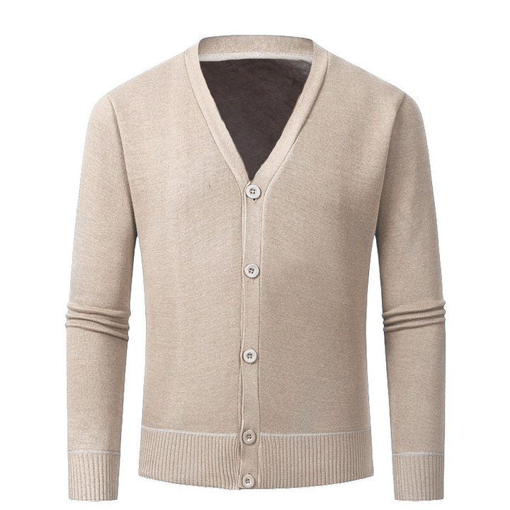Men's Cardigan with V-Neck and Buttonless Design Lune London