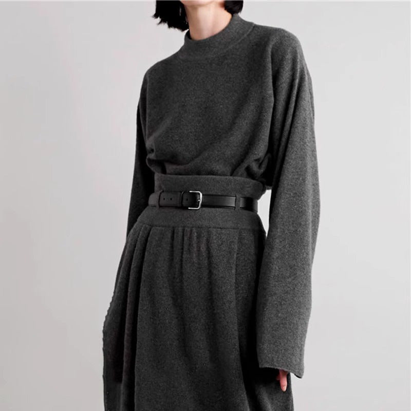 Robe tricotée élégante pour femmes avec ceinture à la taille Chic & Stil