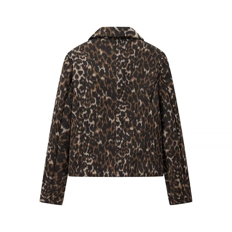 Ladies oversized Leopard Jacket Lune London