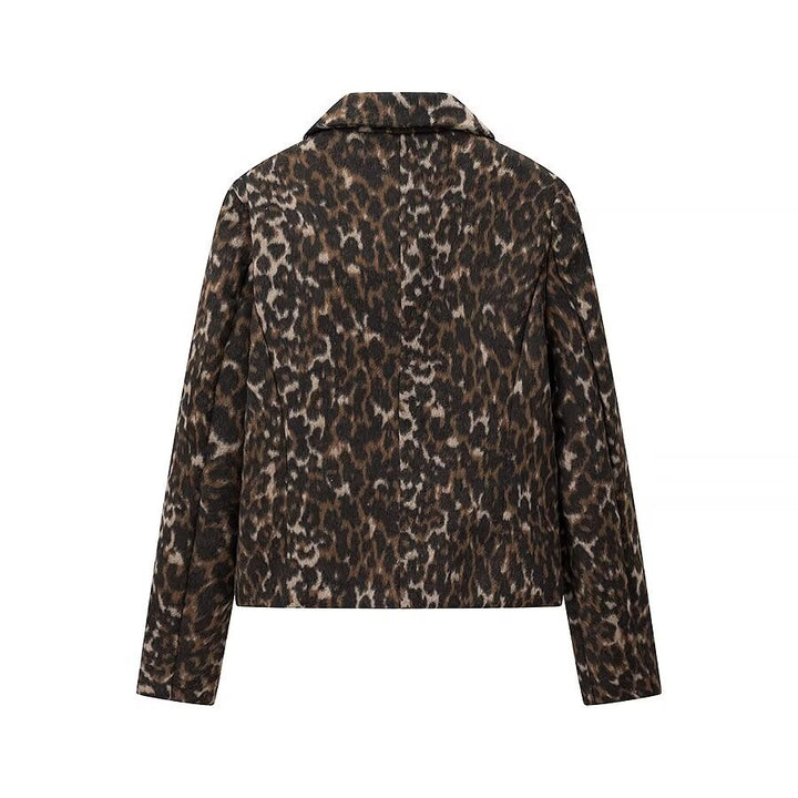 Ladies oversized Leopard Jacket Lune London