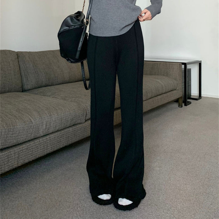 Pantalon plissé pour femme avec taille haute et ceinture ajustable Chic & Stil