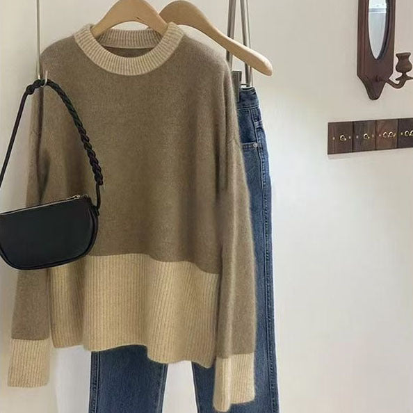 Cozy knitted sweater for women with a high collar and fine ribbed structure Lune London