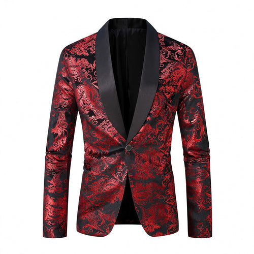 Elegant Men's Blazer in Jacquard with high-quality floral pattern Lune London