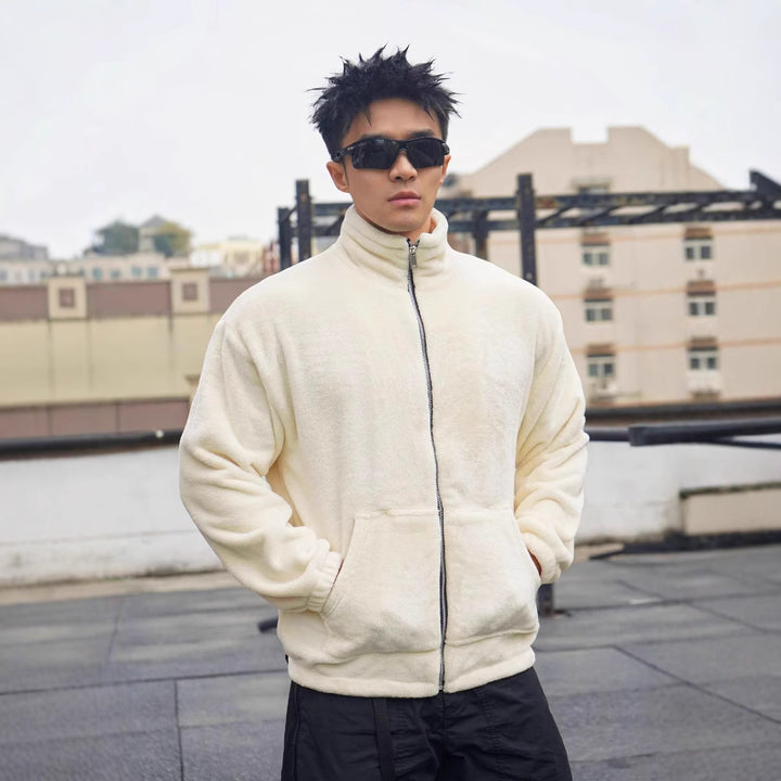 Men's fleece jacket with high collar and soft lining Lune London