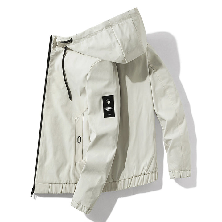 Functional jacket for men, windproof and waterproof, with adjustable hood collar Lune London