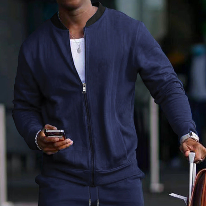Sporty bomber jacket for men with hidden zipper and elastic cuffs Lune London