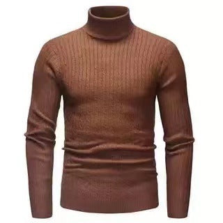 Men's turtleneck sweater with textured cable-knit pattern Lune London