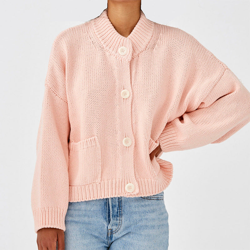 Casual style knit jacket for women with button details Lune London