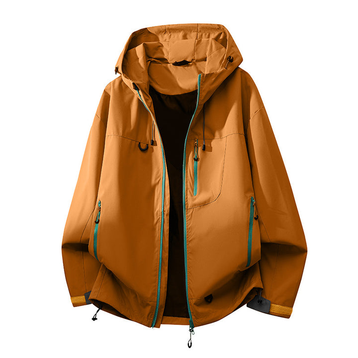 Technical outdoor jacket for women with multifunctional pockets and adjustable hood system Lune London