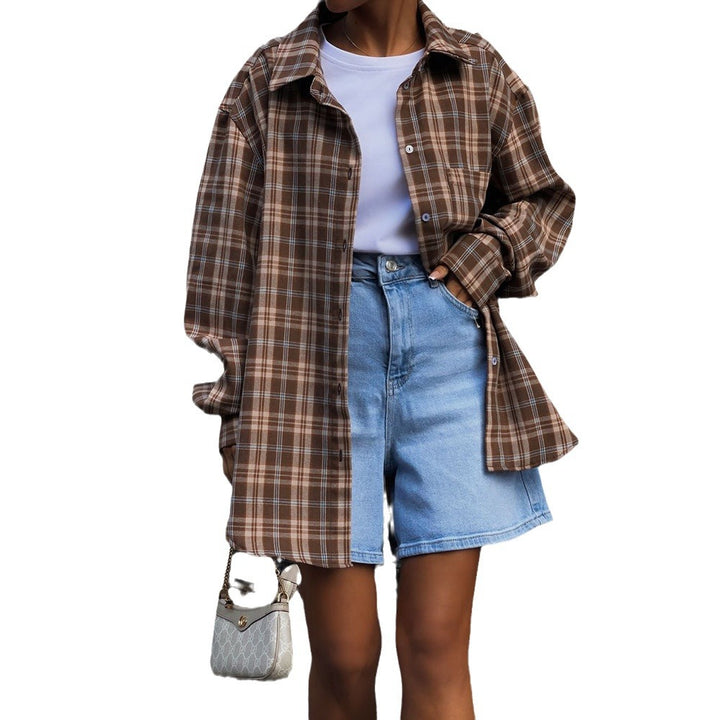 Checkered blouse for women with a relaxed cut Lune London