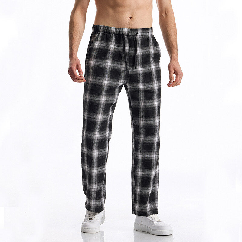 Men's flannel pajama pants with comfortable elastic waistband Lune London