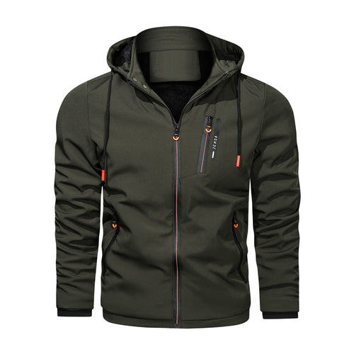 Functional sports jacket for men with adjustable hood and breathable material Lune London