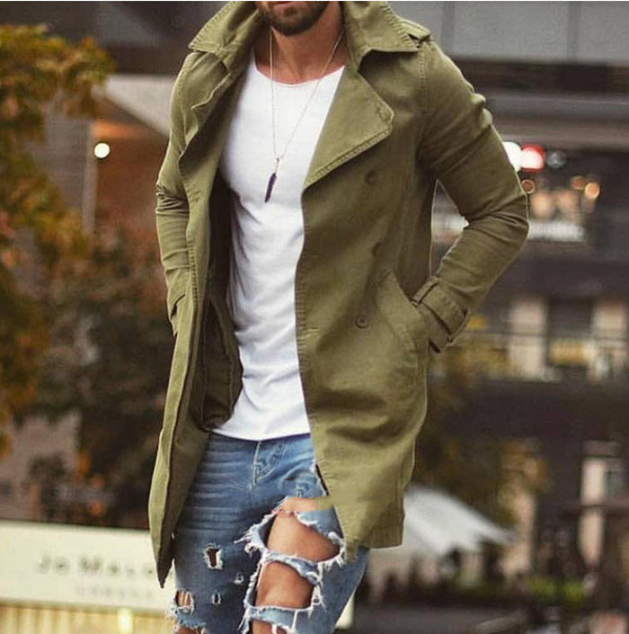 Casual trench coat for men with double-breasted buttons and elegant flap Lune London