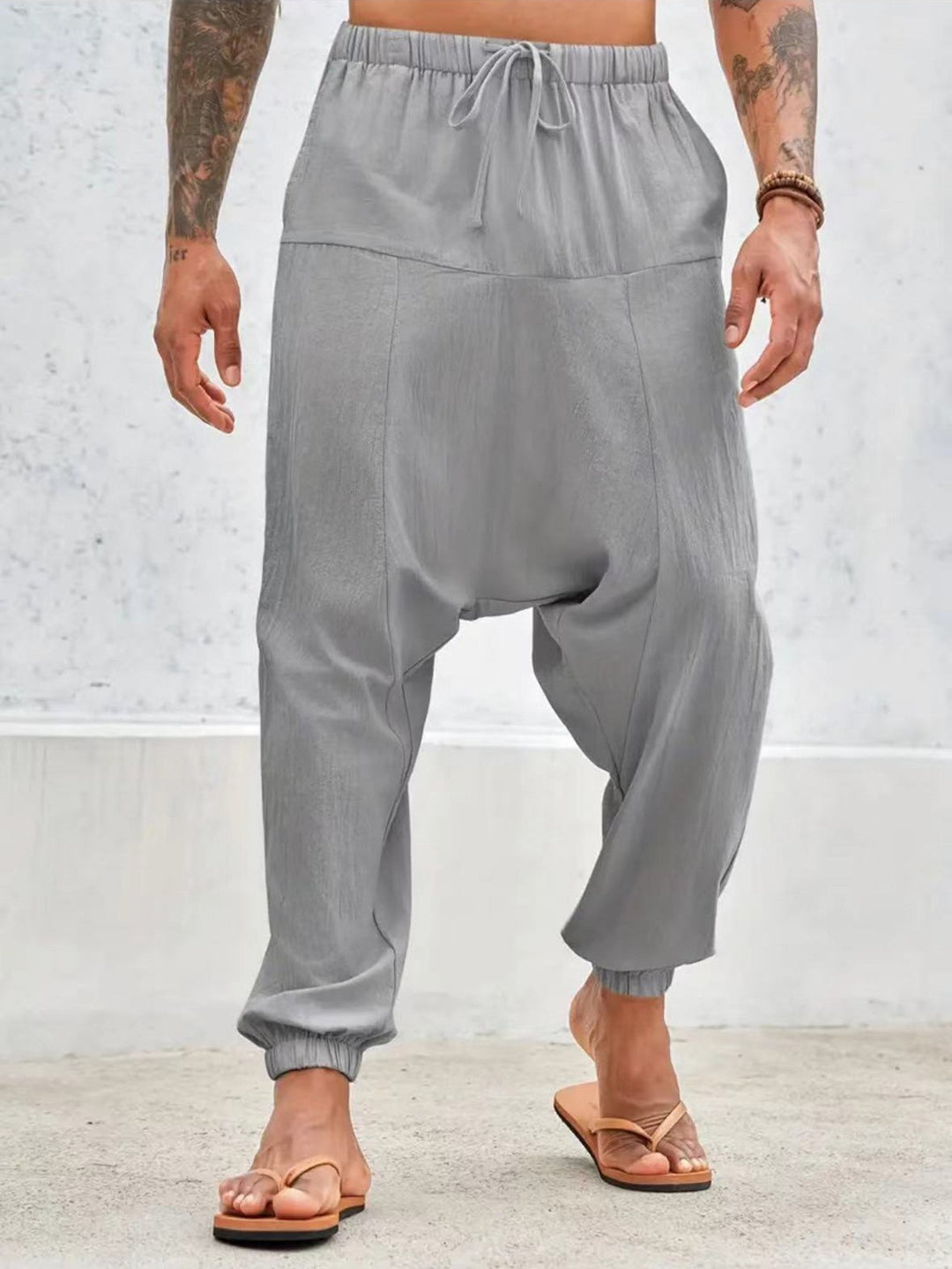 Casual pants for men with elastic waistband and side pockets Lune London