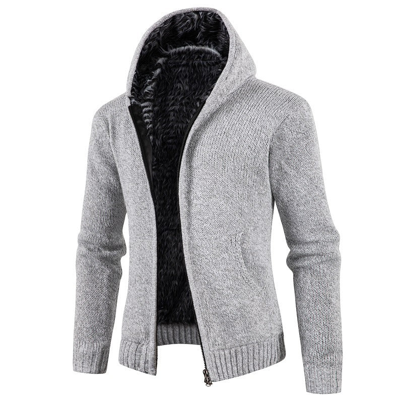 Men's cozy cardigan with high collar and practical pockets Lune London