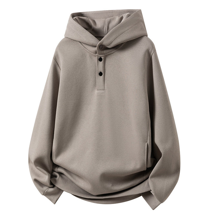 Men's hoodie sweatshirt with button placket and kangaroo pocket Lune London