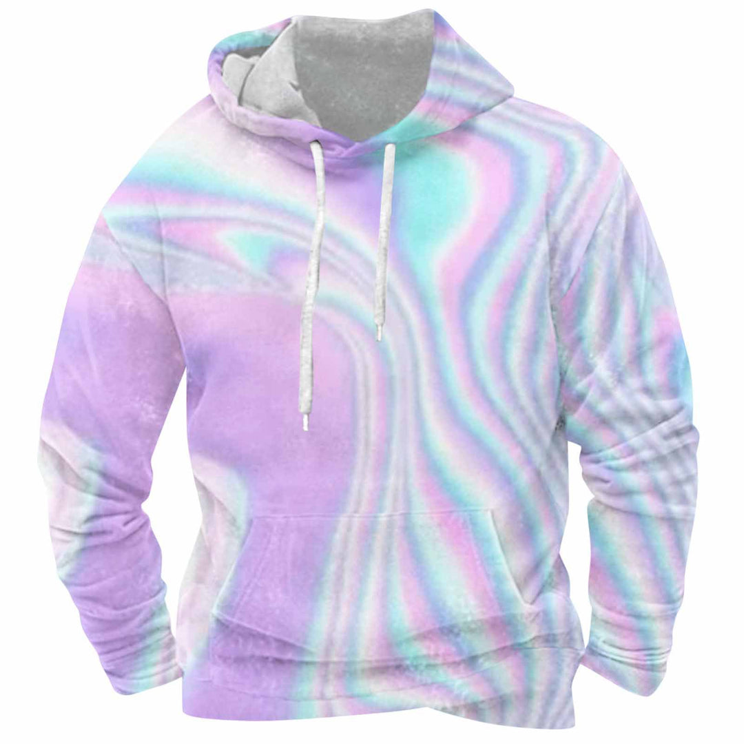 Men's hoodie with dynamic marble pattern Lune London
