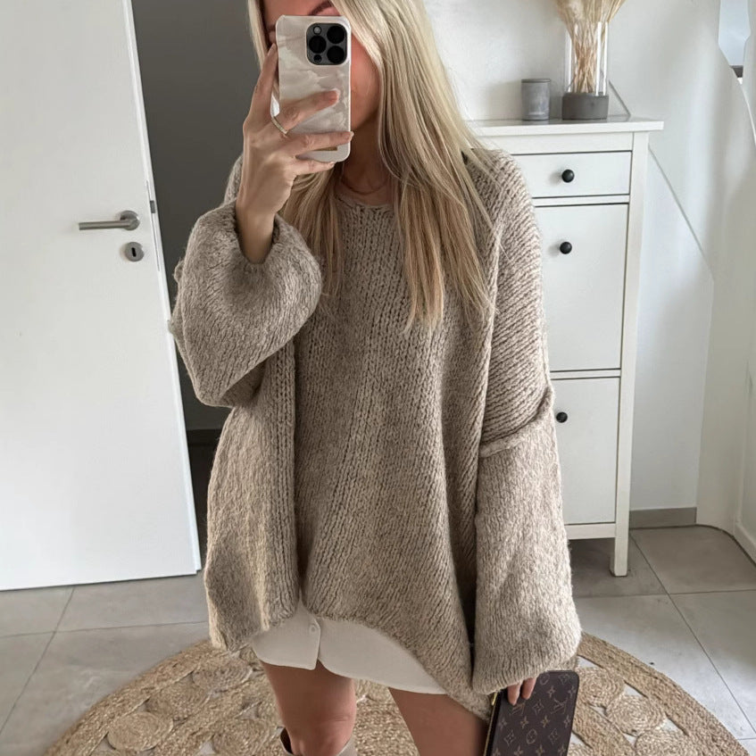 Pull oversized décontracté pour femmes avec des manches volumineuses et une texture douce Chic & Stil