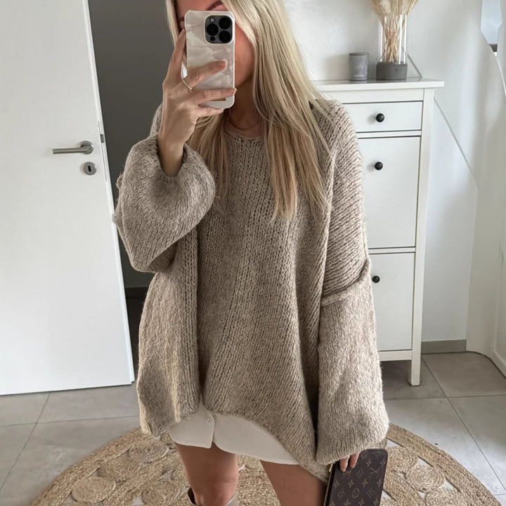 Pull oversized décontracté pour femmes avec des manches volumineuses et une texture douce Chic & Stil