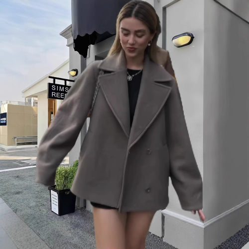Oversized double-breasted blazer with an elegant collar for women Lune London