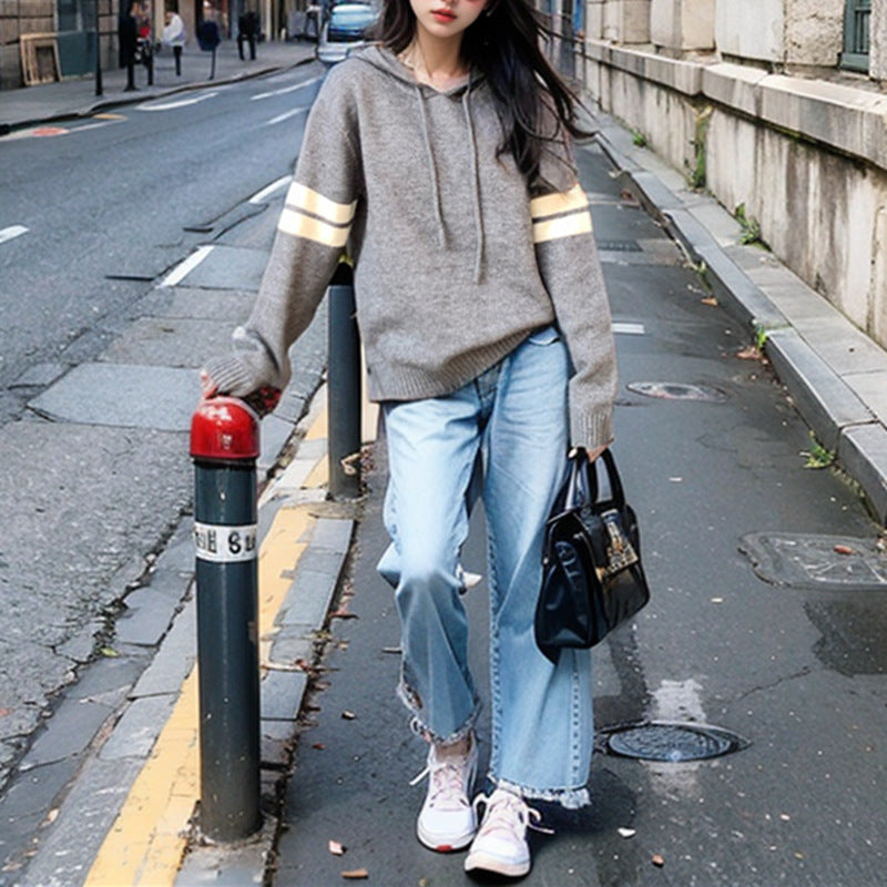 Sweat à capuche élégant pour femmes avec des rayures subtiles Chic & Stil