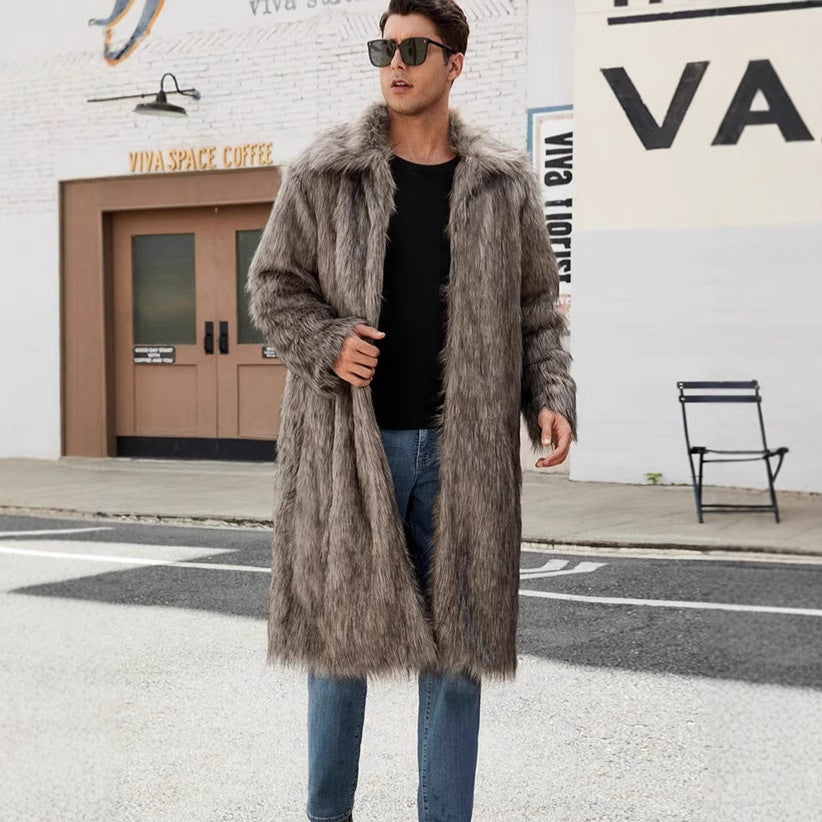 Men's Elegant Faux Fur Coat Lune London
