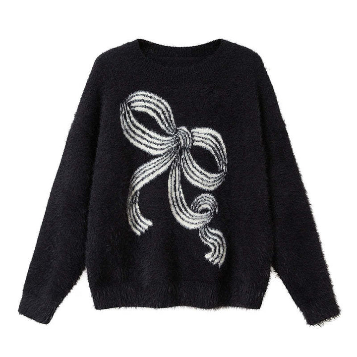 Pull femme avec motif nœud ludique et matière douce Chic & Stil