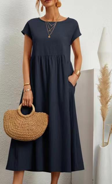 Women’s Midi Dress with Casual Cut and Side Pockets Lune London
