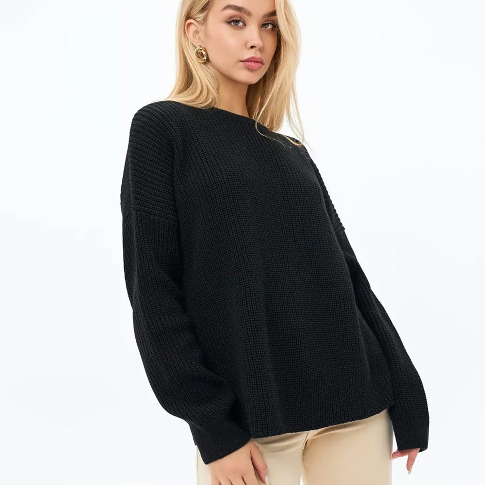 Pull en tricot épais pour femmes avec une coupe ample et un design texturé Chic & Stil