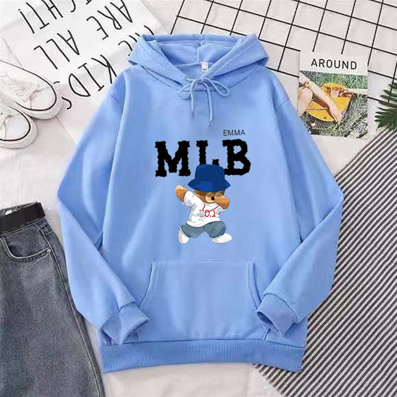 Ladies hoodie with creative animal and lettering design Chic & Stil