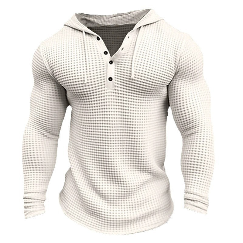 Men's Hoodie with textured design and Chic collar Style