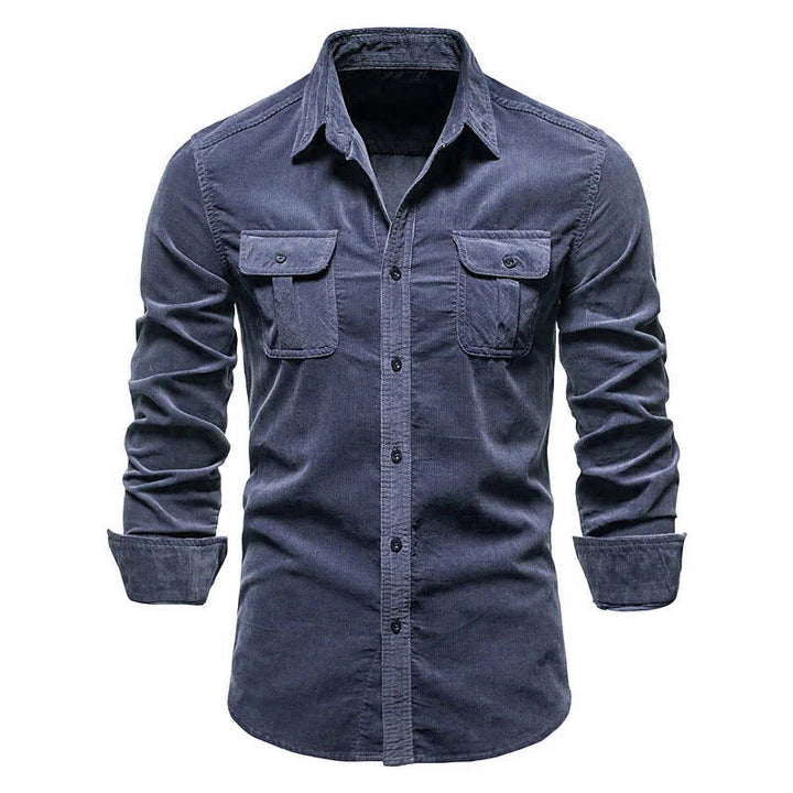 Men's long sleeve shirt with practical chest pockets and trendy slim fit Lune London