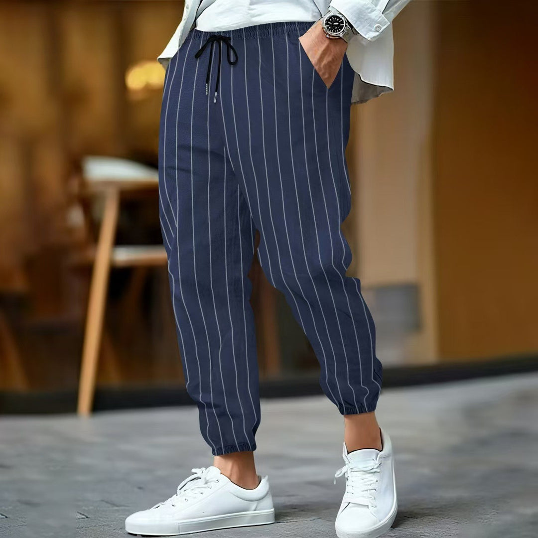 Elegant casual pants for men with a striped pattern Lune London