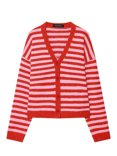Ladies striped fashionable vest with V-neck and button placket Lune London