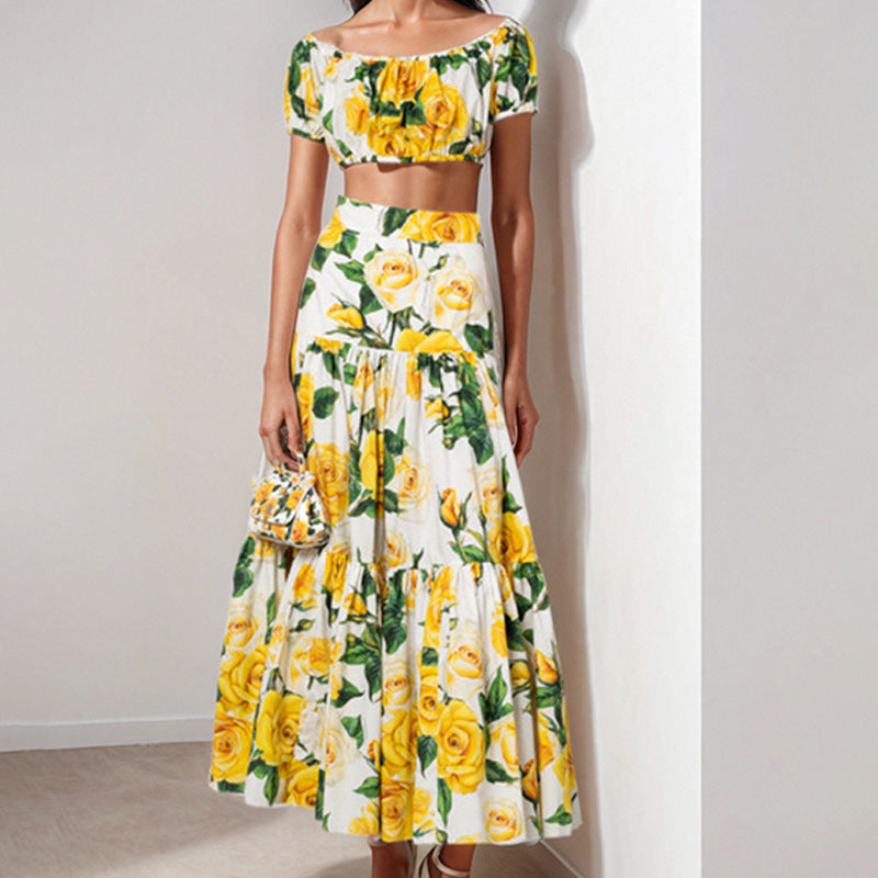 Ensemble floral à deux pièces pour femmes Chic & Stil