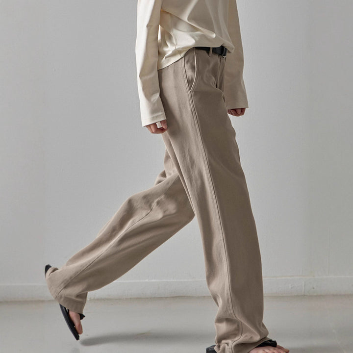 Pantalons en denim larges pour femmes avec taille haute Chic & Stil