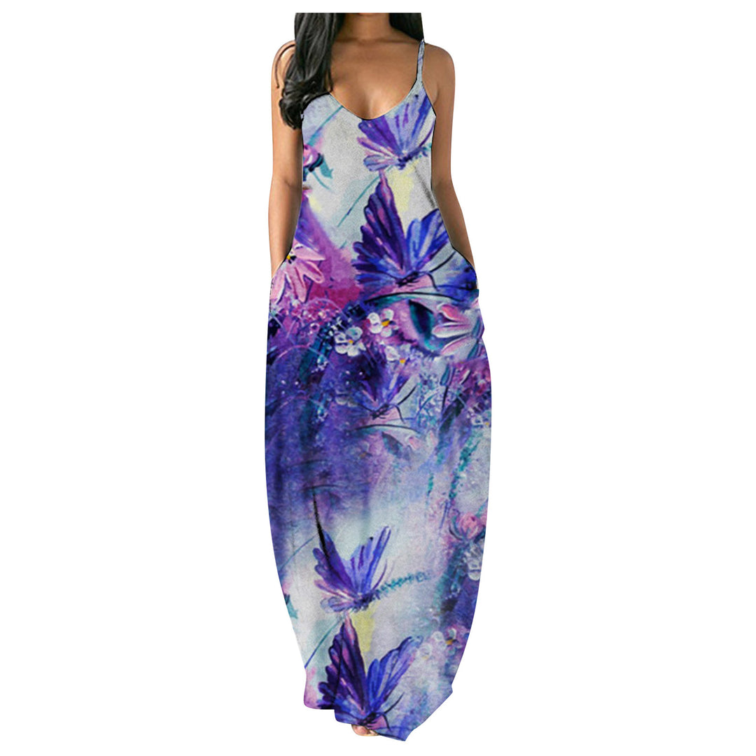 Floral maxi dress for women with adjustable straps Lune London