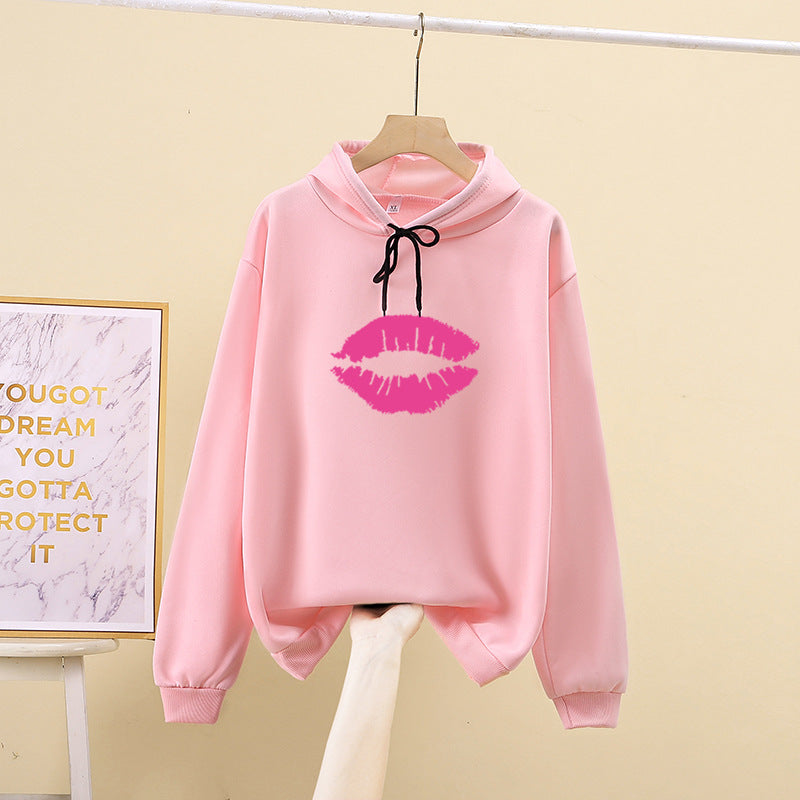 Women's hoodie with striking lip motif Chic & Stil