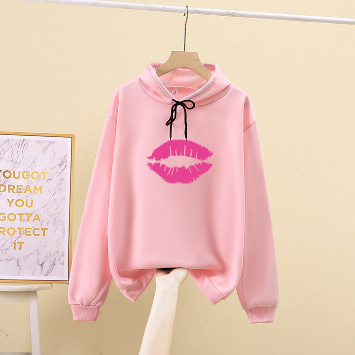 Women's hoodie with striking lip motif Chic & Stil