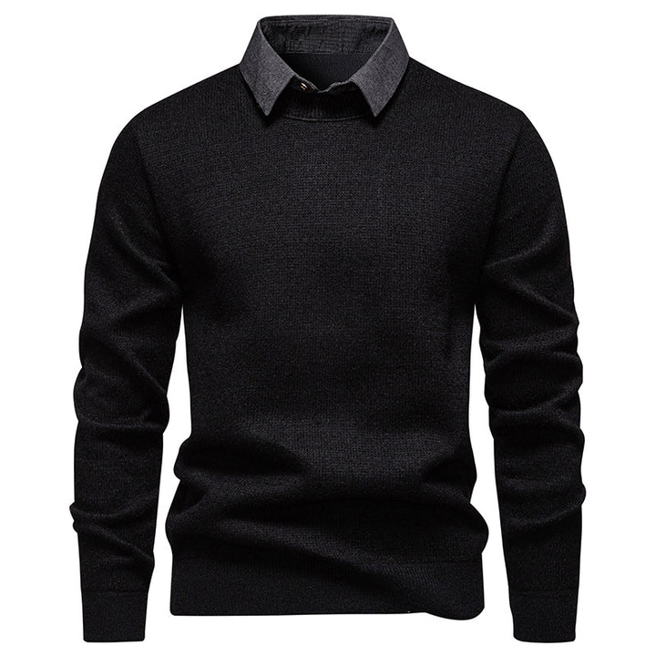 Fine knit sweater for men with modern collar design Lune London