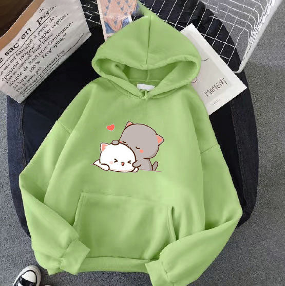 Women's hoodie with playful cat motif and comfortable fit Chic & Stil